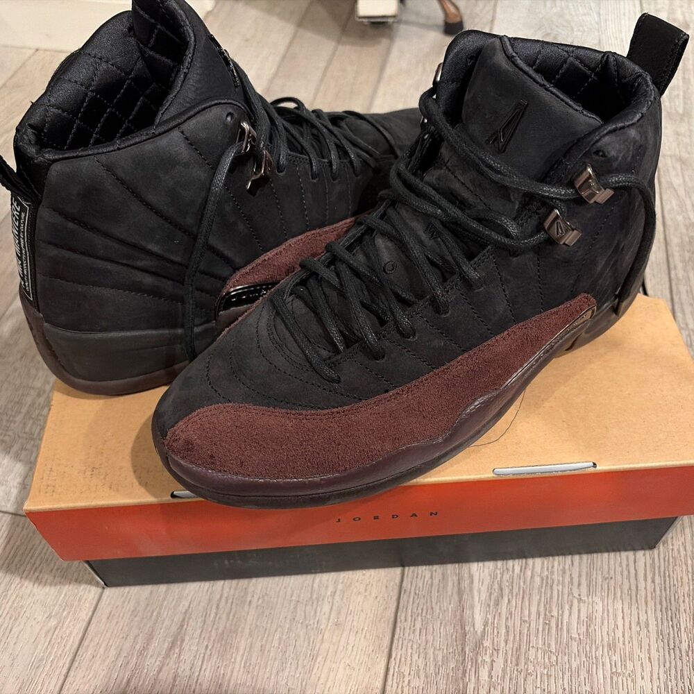 Jordan 12 Retro SP x A Ma Maniere High Black Burgundy Size Wmns 10.5 / Mens 9